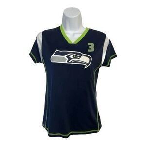 Seattle Seahawks Russell Wilson #3 Football Jersey Youth XL(14/16) Blue Vneck